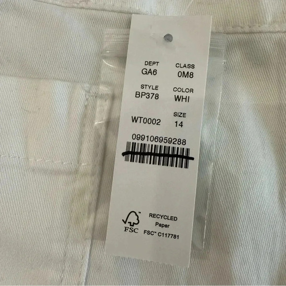 J. Crew New Patch-Pocket Chino Short Women's White Cotton Button Front Sz 14 NWT - Picture 4 of 9